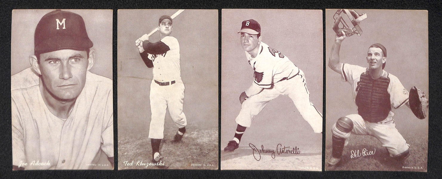 Lot of 16 Baseball Exhibit Cards from 1947-1961 w. Roy Campenella